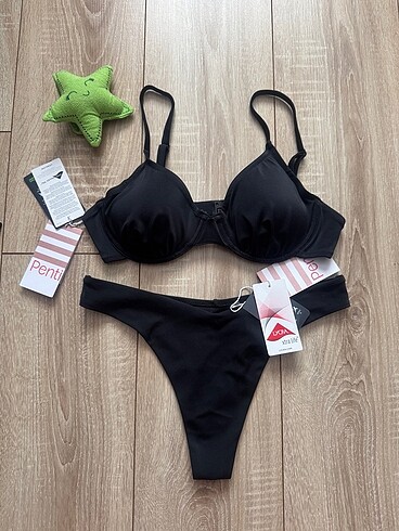 l Beden siyah Renk Bikini takım