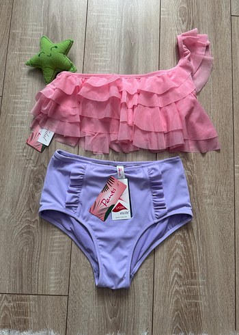 Pembe Fırfırlı Bohem Bikini
