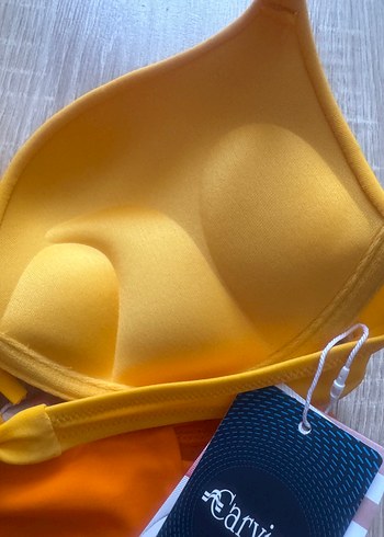 s Beden sarı Renk Penti Sarı Strappy Bikini Takımı