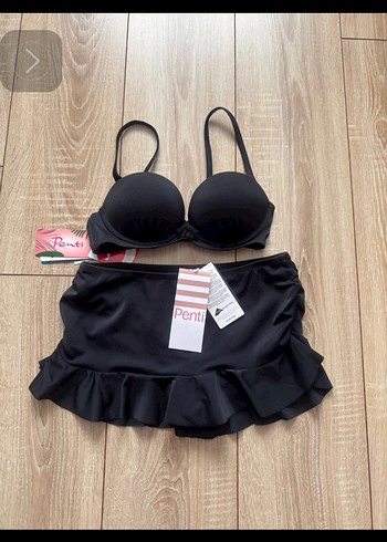 Penti Siyah Mini Fırfırlı Bikini Takımı