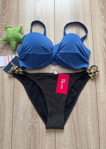 Penti Zincir Detaylı Mavi Mini Bikini