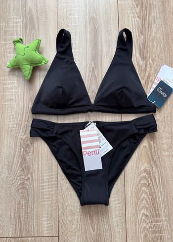 xl Beden Penti Siyah Mini Strappy Bikini