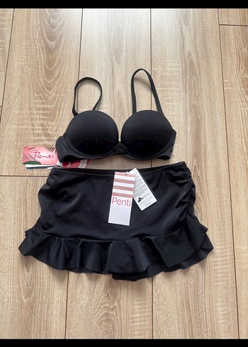 Penti Siyah Mini Bikini Etekli Takım