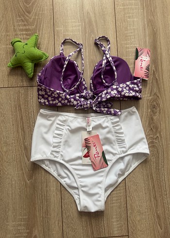 Penti Mor Desenli Dantel Detaylı Mini Bikini