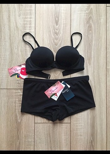 s Beden Siyah Mini Strappy Bikini Takımı