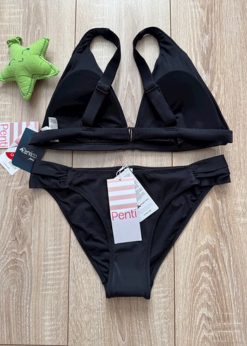 Penti Penti Siyah Mini Strappy Bikini