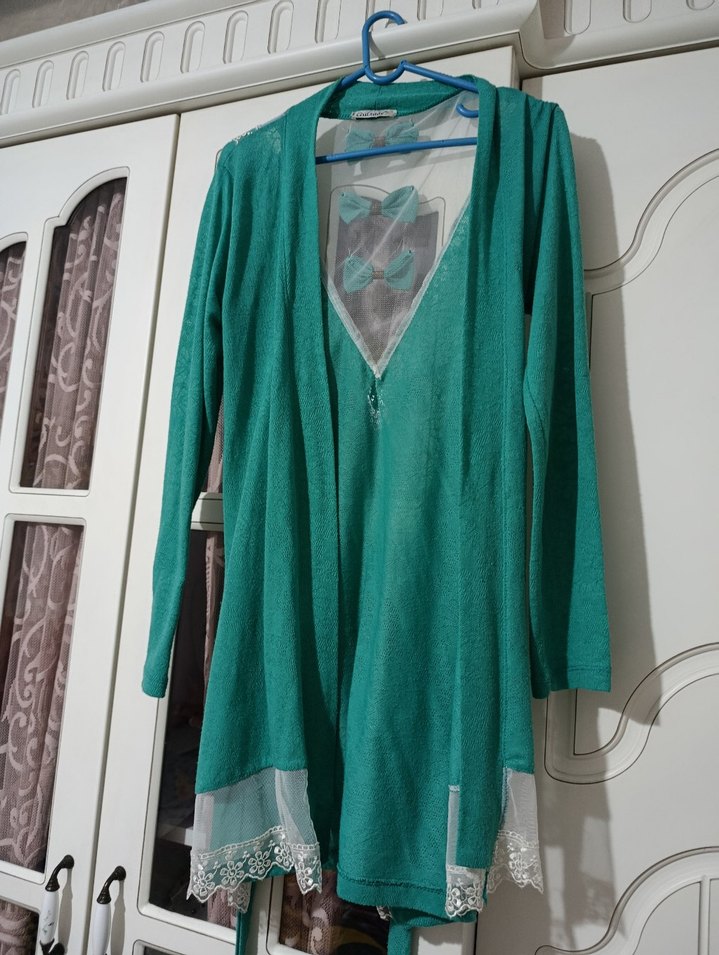 Yeşil Midi Kadın hırka - Görsel 4