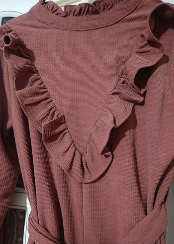 Bordo Uzun Kollu Bohem Kadın tunik - Görsel 3