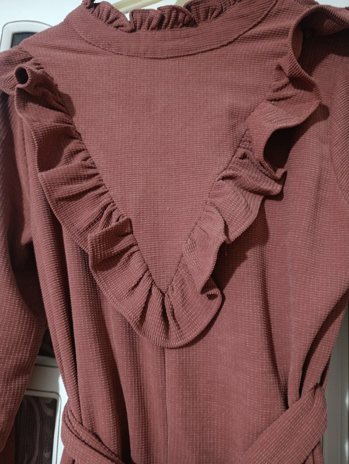 Bordo Uzun Kollu Bohem Kadın tunik - Görsel 3