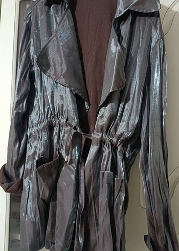 Uzun Kahverengi Drapeli şık - Görsel 2