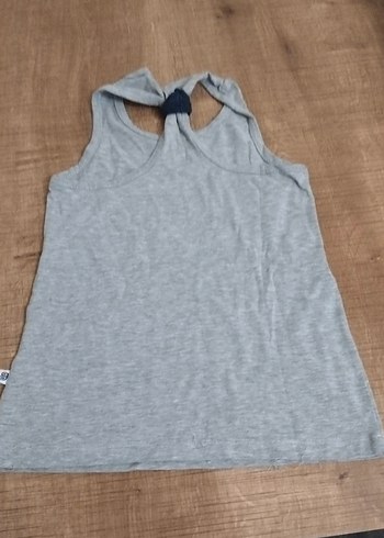 Gri Payetli Kız Çocuk Askılı Tişört - Görsel 2