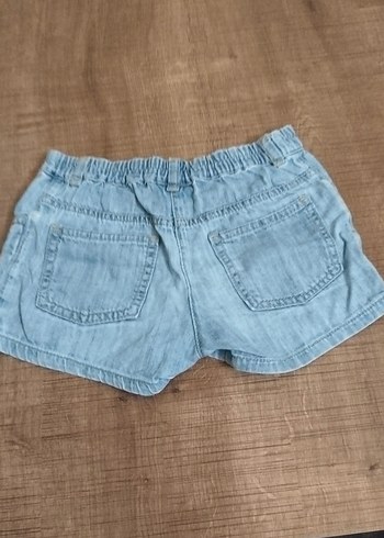 Düğmeli Mavi Kız Denim Şort - Görsel 2