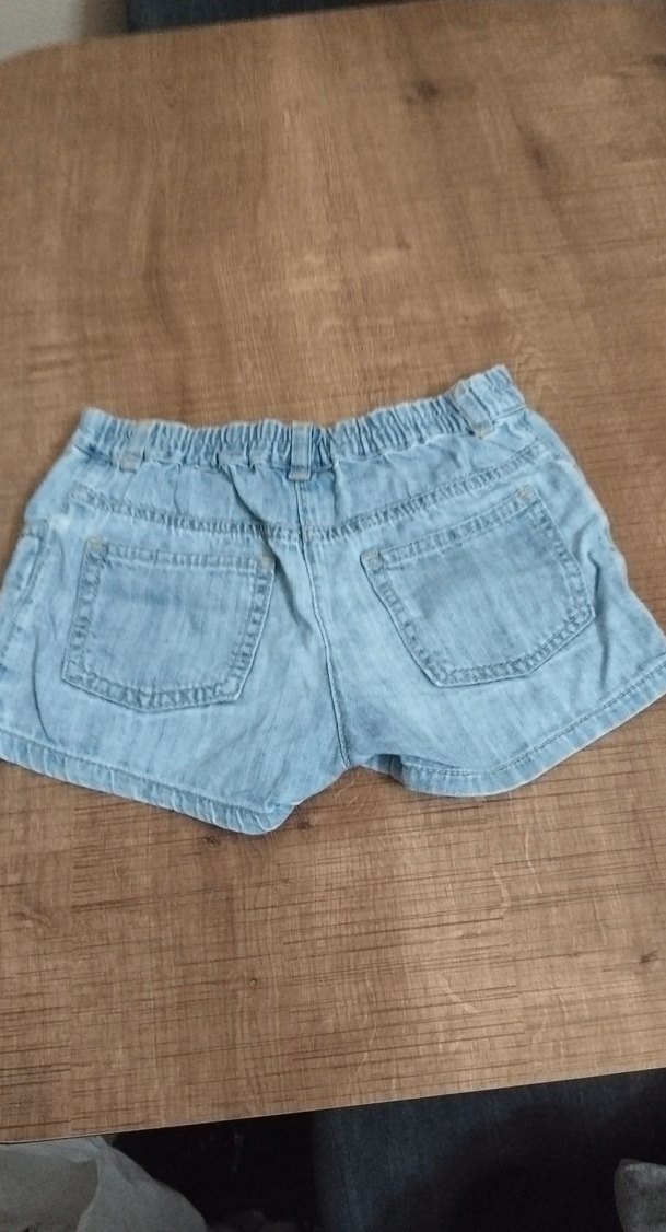 Düğmeli Mavi Kız Denim Şort - Görsel 2