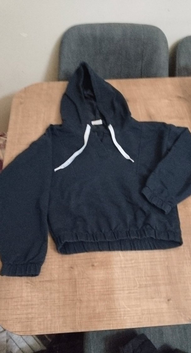 kız Kapüşonlu lacivert Bol Kesim Eşofman Takımı - Görsel 2