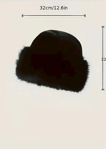 Beden Siyah Kürk Peluş Tüylü Kışlık Kalpak Şapka