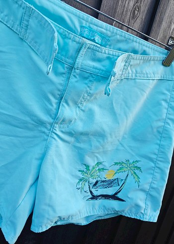 Tiffany Düğmeli Cırt cırtlı Mavi Mini  Şort - Görsel 3