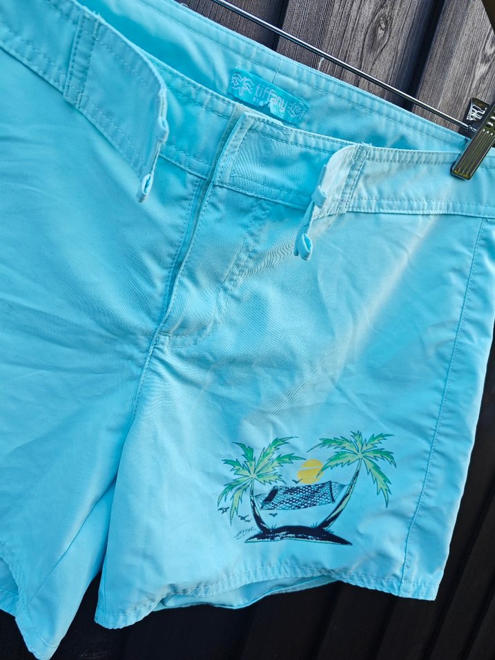 Tiffany Düğmeli Cırt cırtlı Mavi Mini  Şort - Görsel 3