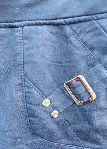 Tokalı Mavi Denim Esnek Spor Şort - Görsel 2