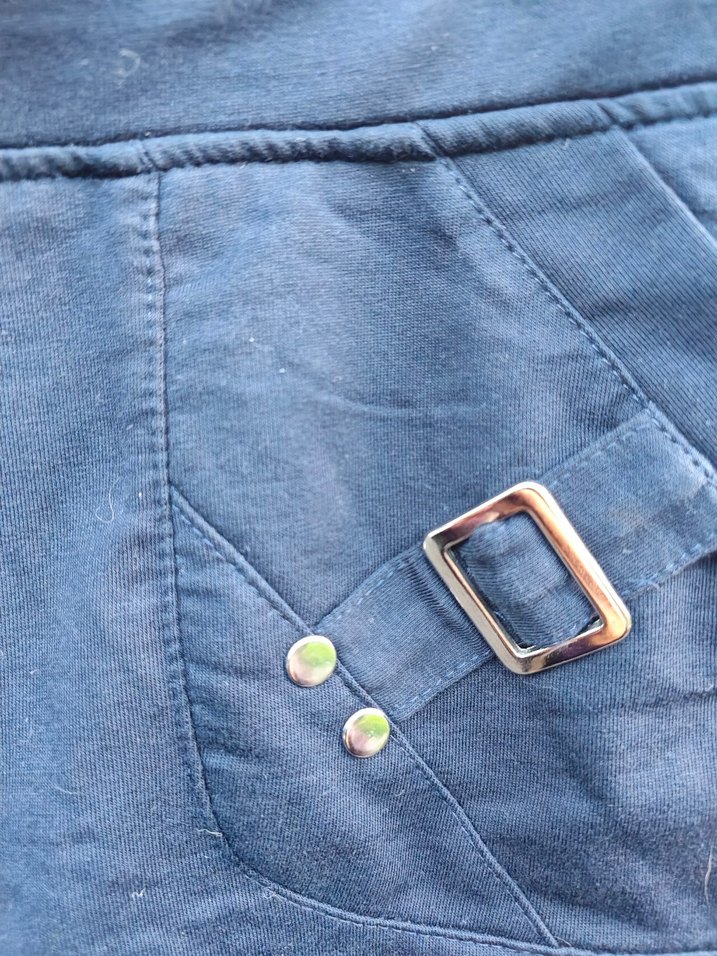 Tokalı Mavi Denim Esnek Spor Şort - Görsel 2