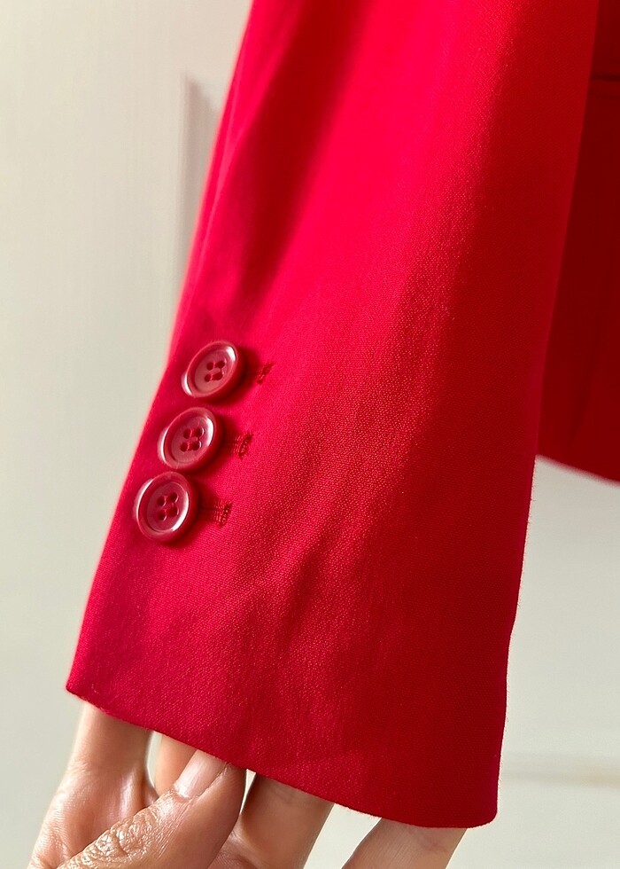 Kırmızı Blazer Ceket - Görsel 4
