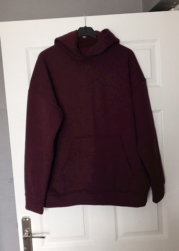 Bordo Kapüşonlu Kadın Sweatshirt
