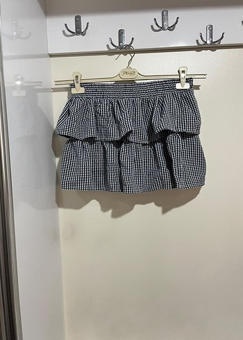 Addax Sik Siyah Beyaz Potikare Mini Etek