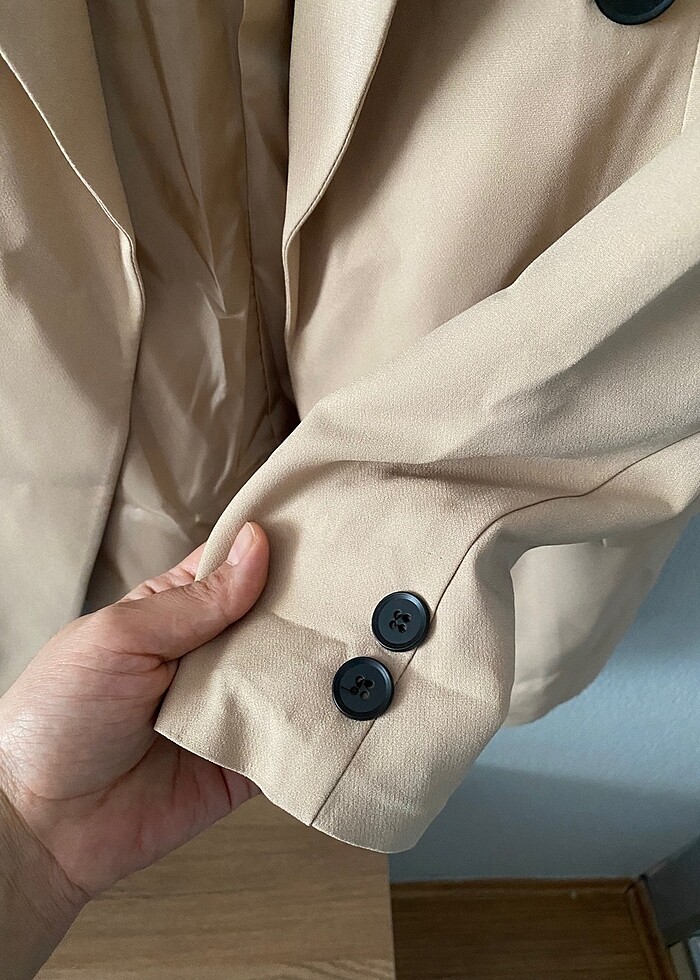 bej blazer - Görsel 4