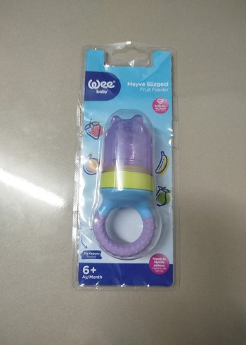 Mavi Penguen Desenli 6+ Aylık Bebek Biberonu ve Meyve Süzgeci - Görsel 2