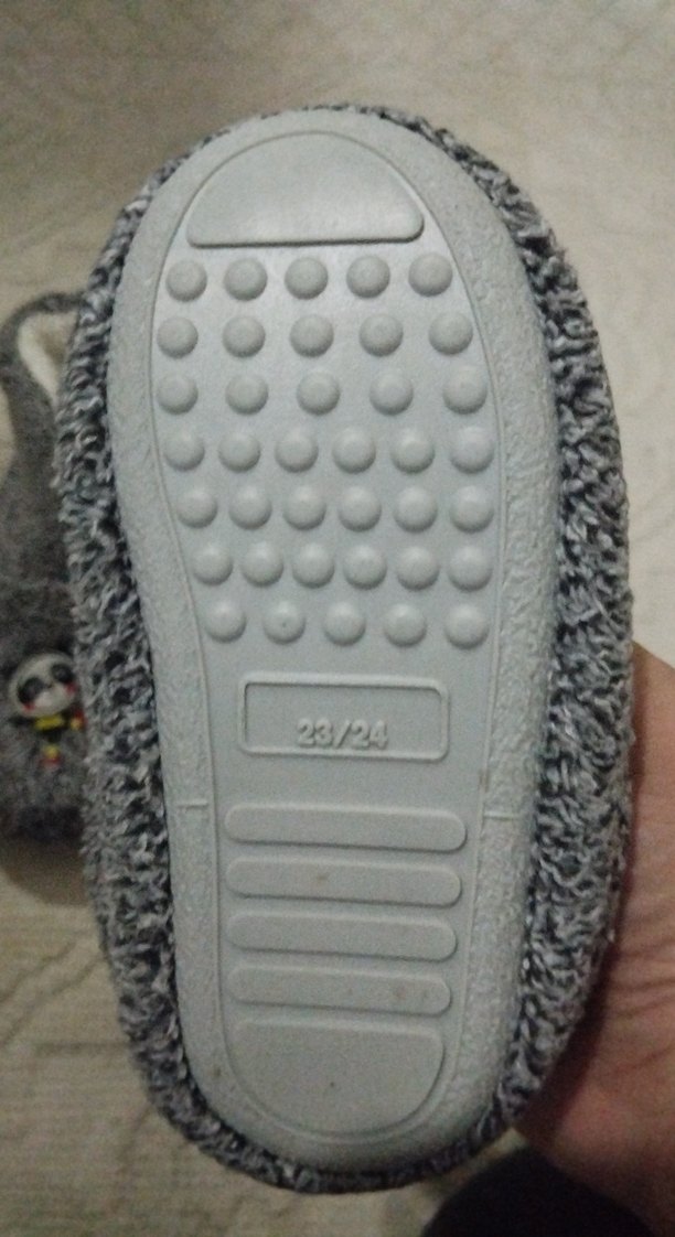 Kız Çocuk Gri Örgü Nakışlı Sıcak Ev Terliği - Görsel 2