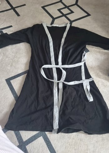 Kız Çocuk Siyah Baskılı bornoz - Görsel 2