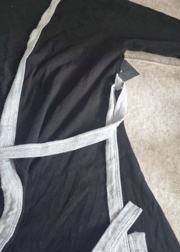 Kız Çocuk Siyah Baskılı bornoz - Görsel 3