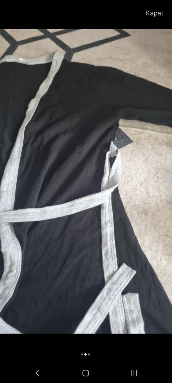 Kız Çocuk Siyah Baskılı bornoz - Görsel 3