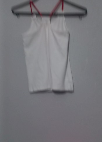 Kız Çocuk Beyaz Baskılı Askılı Tişört - Görsel 3