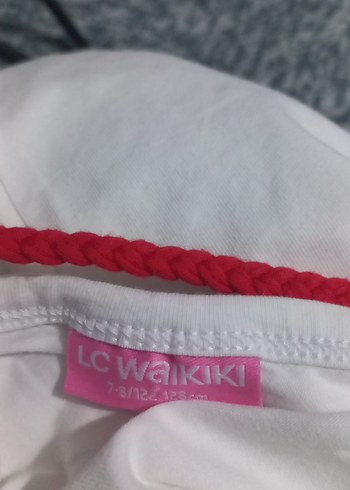 Kız Çocuk Beyaz Baskılı Askılı Tişört - Görsel 4