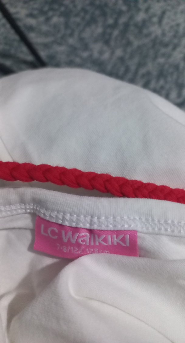 Kız Çocuk Beyaz Baskılı Askılı Tişört - Görsel 4