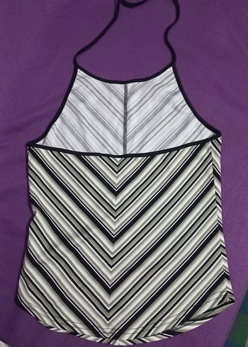 İnce Askılı Çizgili Dantelli Üst - Görsel 4