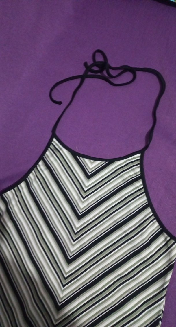 İnce Askılı Çizgili Dantelli Üst - Görsel 3