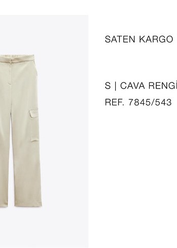 Zara Bej Kadın Saten Kargo Pantolon