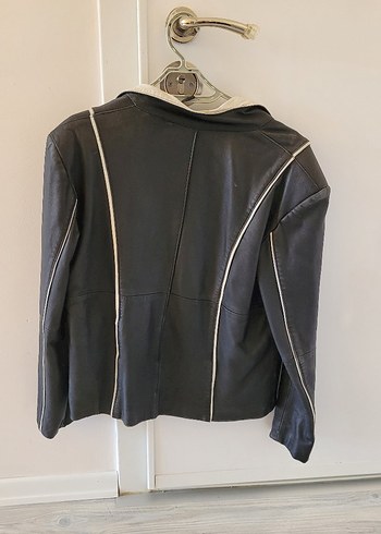 Diğer Kadın Siyah Deri Biker Ceket