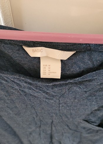 H&M H&M Lacivert Kısa Kollu Salaş Tişört M Beden