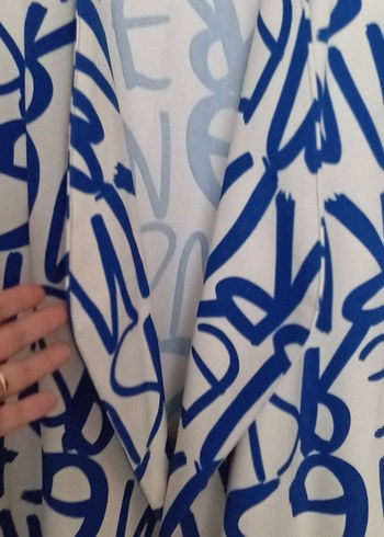 Diğer Mavi Baskılı Uzun kimono