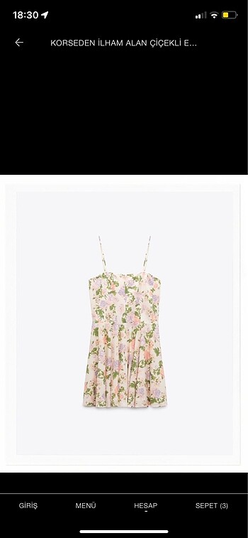 Zara çiçekli elbise