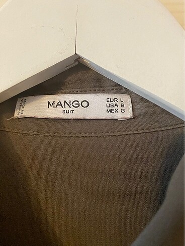 l Beden bayan 40 L beden mango haki gömlek