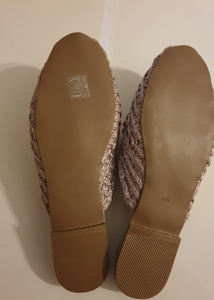 Hiçbir sorun yoktur taşlı lila terlik - Görsel 2