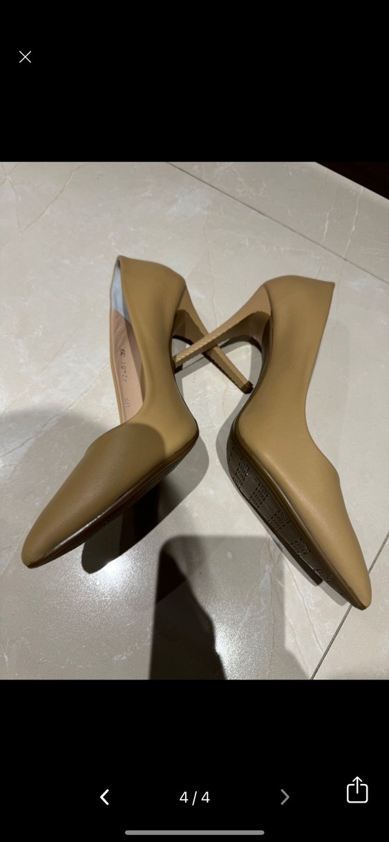 Bej Stiletto Topuklu Kadın Ayakkabı - Görsel 4