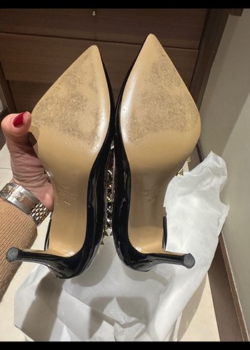 Siyah Tokalı Stiletto Topuklu Kadın Ayakkabı - Görsel 5