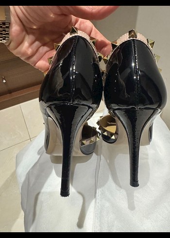 Siyah Tokalı Stiletto Topuklu Kadın Ayakkabı - Görsel 2