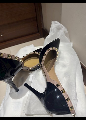 Siyah Tokalı Stiletto Topuklu Kadın Ayakkabı - Görsel 4