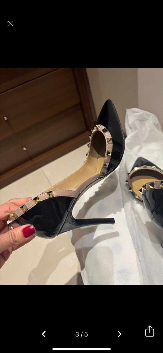 Siyah Tokalı Stiletto Topuklu Kadın Ayakkabı - Görsel 3