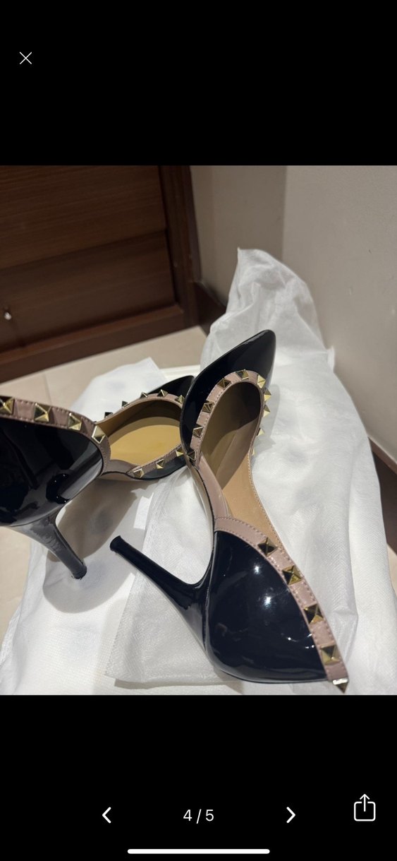 Siyah Tokalı Stiletto Topuklu Kadın Ayakkabı - Görsel 4